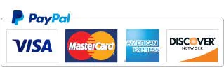 PayPal, Visa, Master Card, Discover, American Express